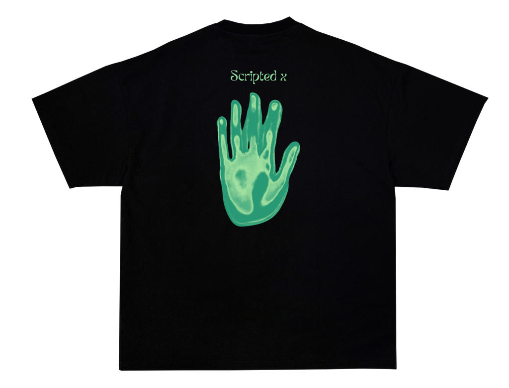 SCRIPTEDX HAND DESIGN – OVERSIZED TERRY T-SHIRT