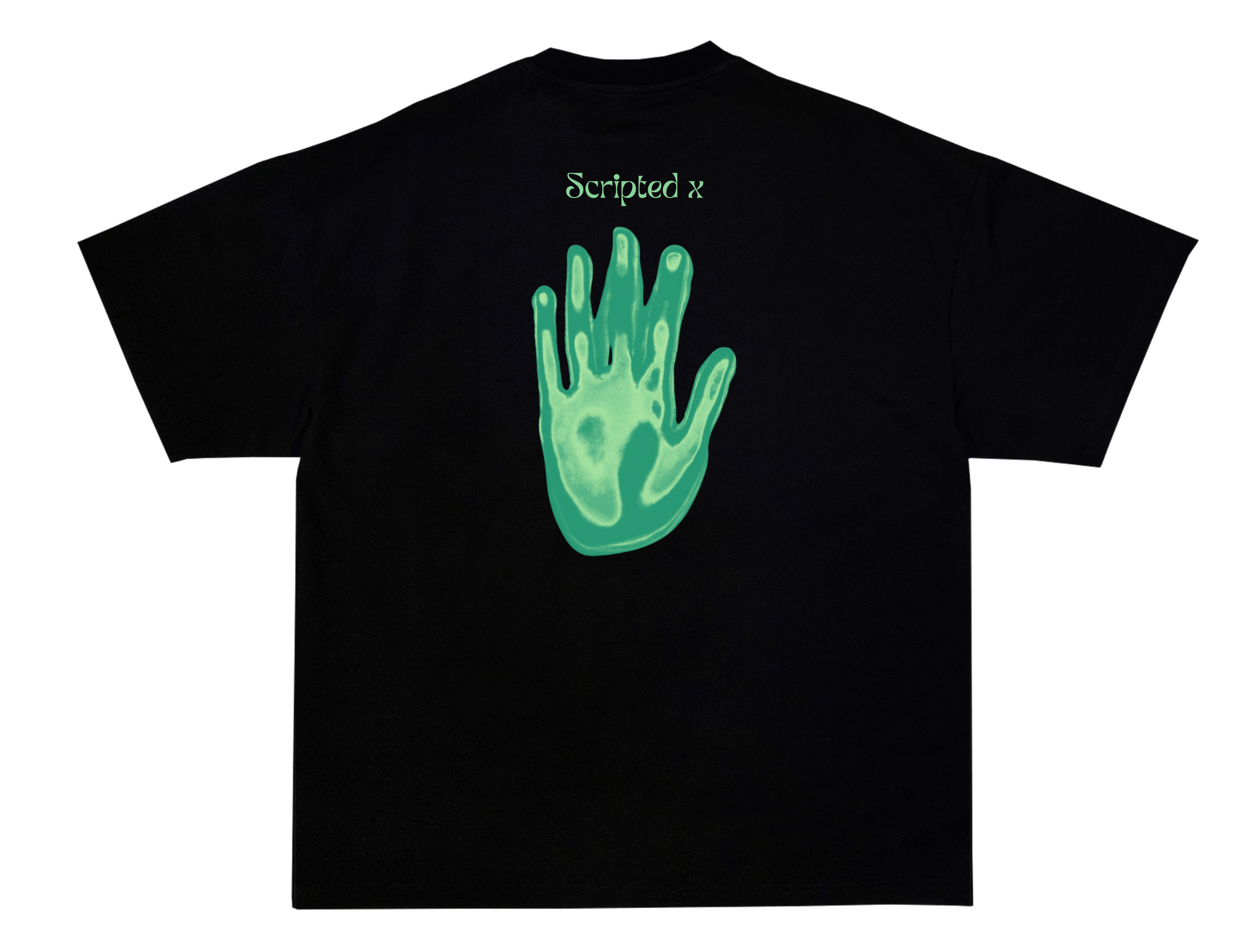 SCRIPTEDX HAND DESIGN – OVERSIZED TERRY T-SHIRT