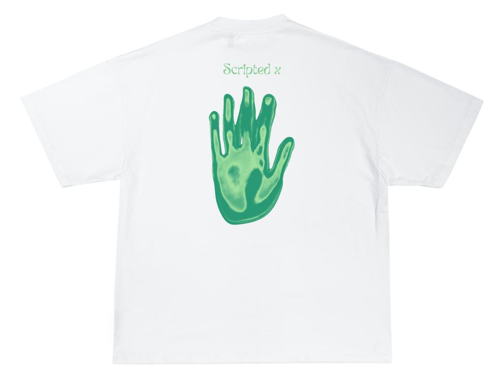 SCRIPTEDX HAND DESIGN – OVERSIZED TERRY T-SHIRT