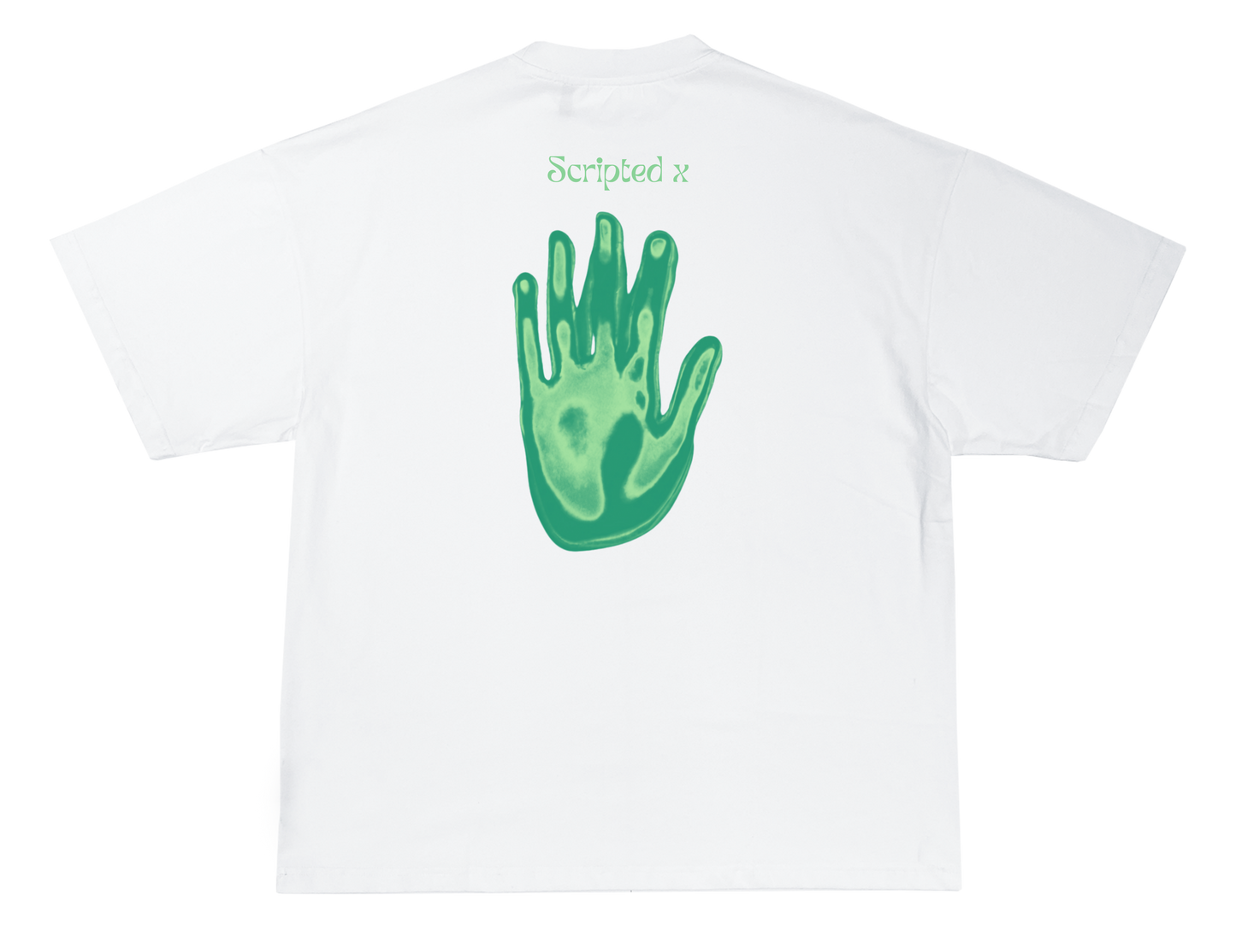 SCRIPTEDX HAND DESIGN – OVERSIZED TERRY T-SHIRT
