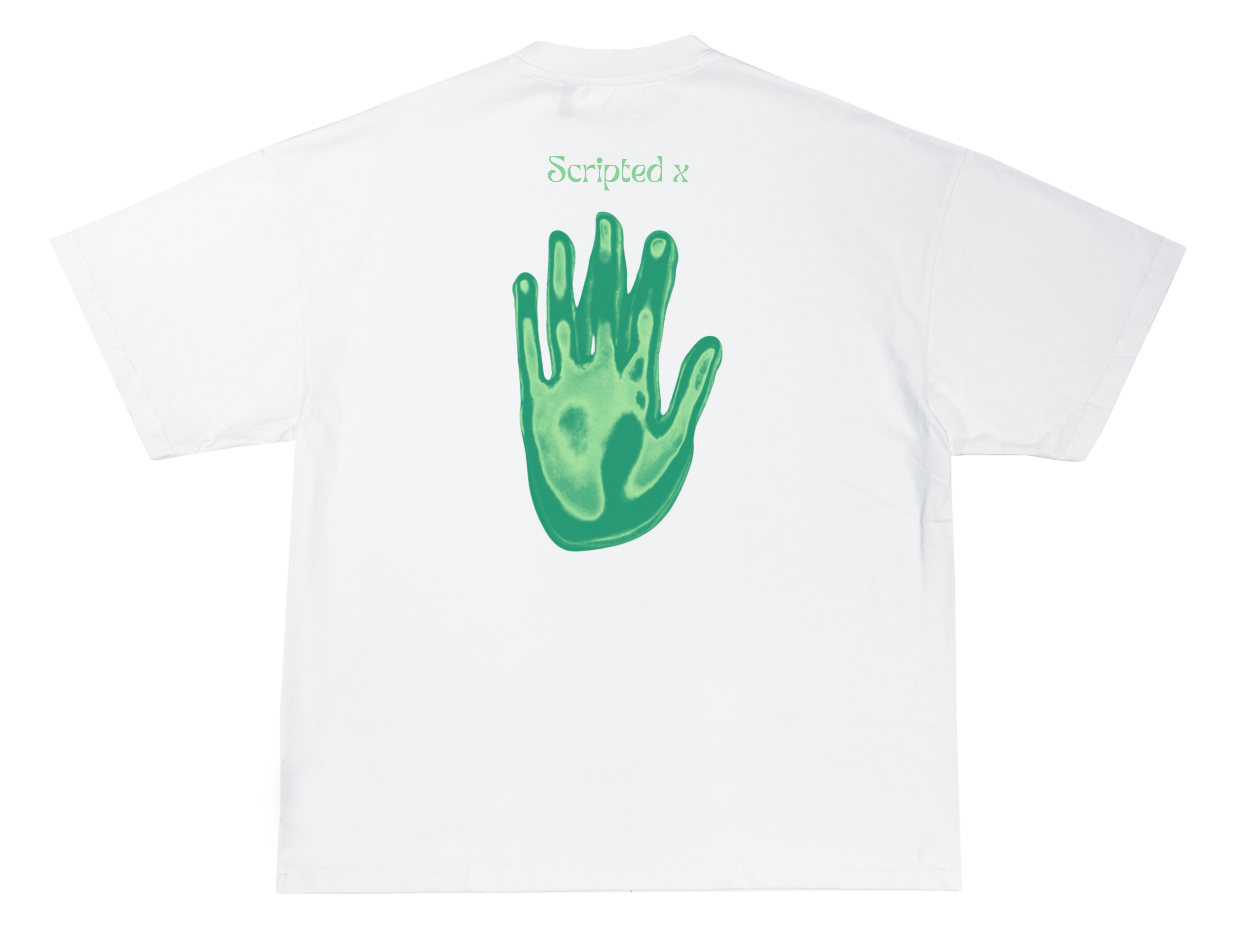 SCRIPTEDX HAND DESIGN – OVERSIZED TERRY T-SHIRT