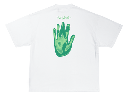 SCRIPTEDX HAND DESIGN – OVERSIZED TERRY T-SHIRT