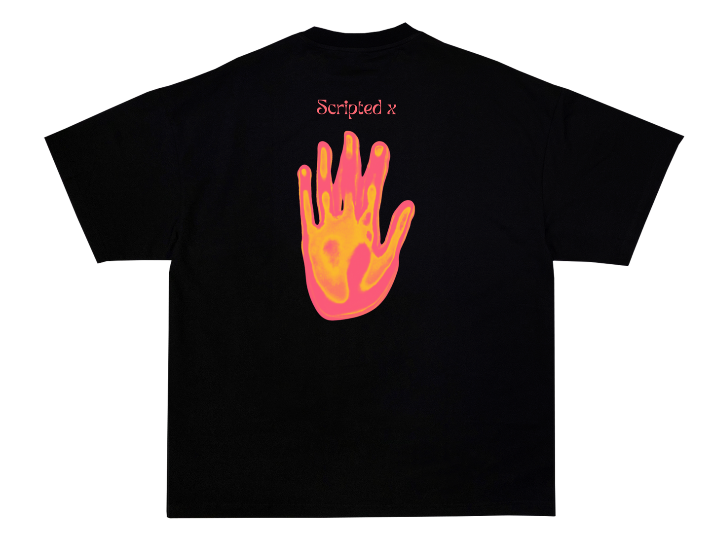 SCRIPTEDX HAND DESIGN – OVERSIZED TERRY T-SHIRT