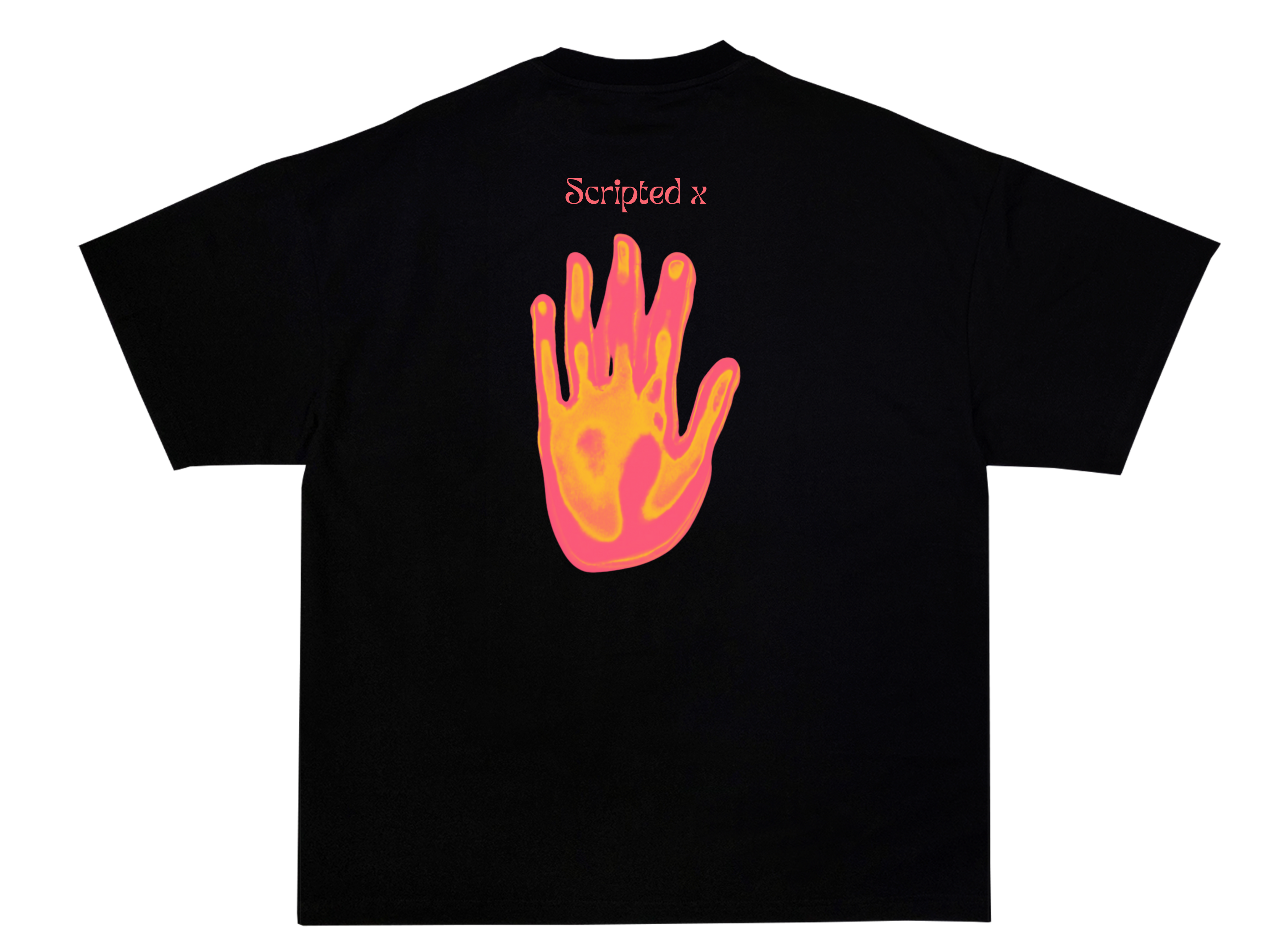 SCRIPTEDX HAND DESIGN – OVERSIZED TERRY T-SHIRT