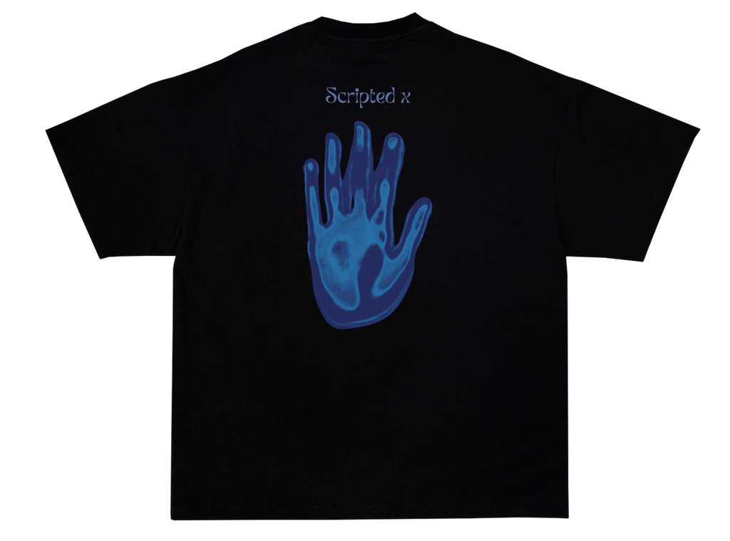 SCRIPTEDX HAND DESIGN – OVERSIZED TERRY T-SHIRT