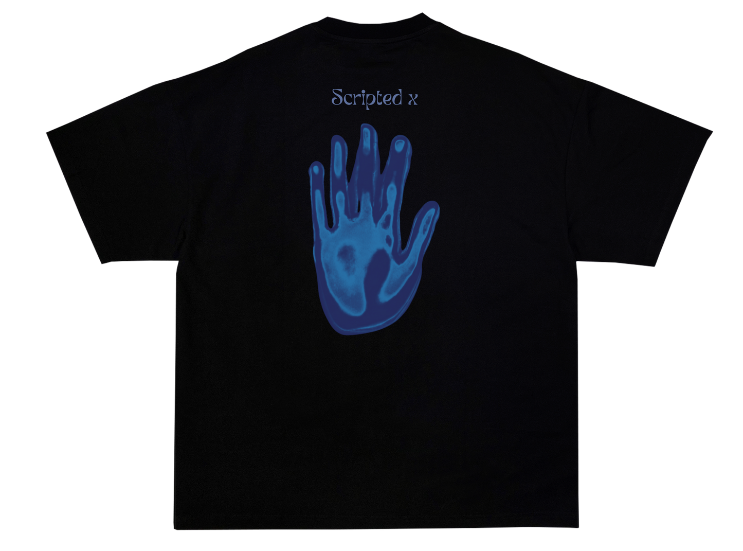 SCRIPTEDX HAND DESIGN – OVERSIZED TERRY T-SHIRT