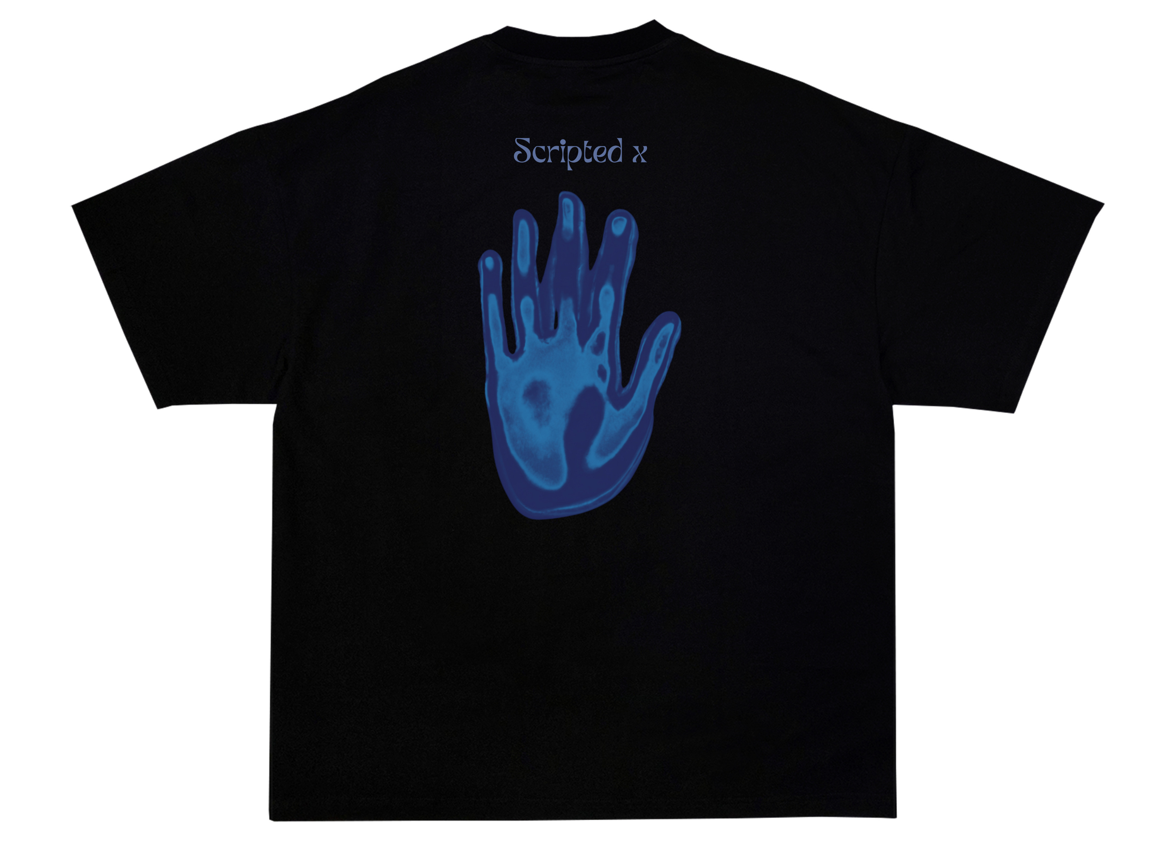 SCRIPTEDX HAND DESIGN – OVERSIZED TERRY T-SHIRT