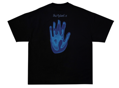 SCRIPTEDX HAND DESIGN – OVERSIZED TERRY T-SHIRT