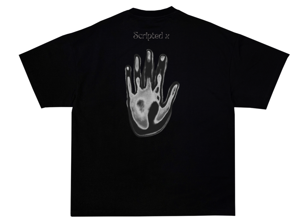 SCRIPTEDX HAND DESIGN – OVERSIZED TERRY T-SHIRT