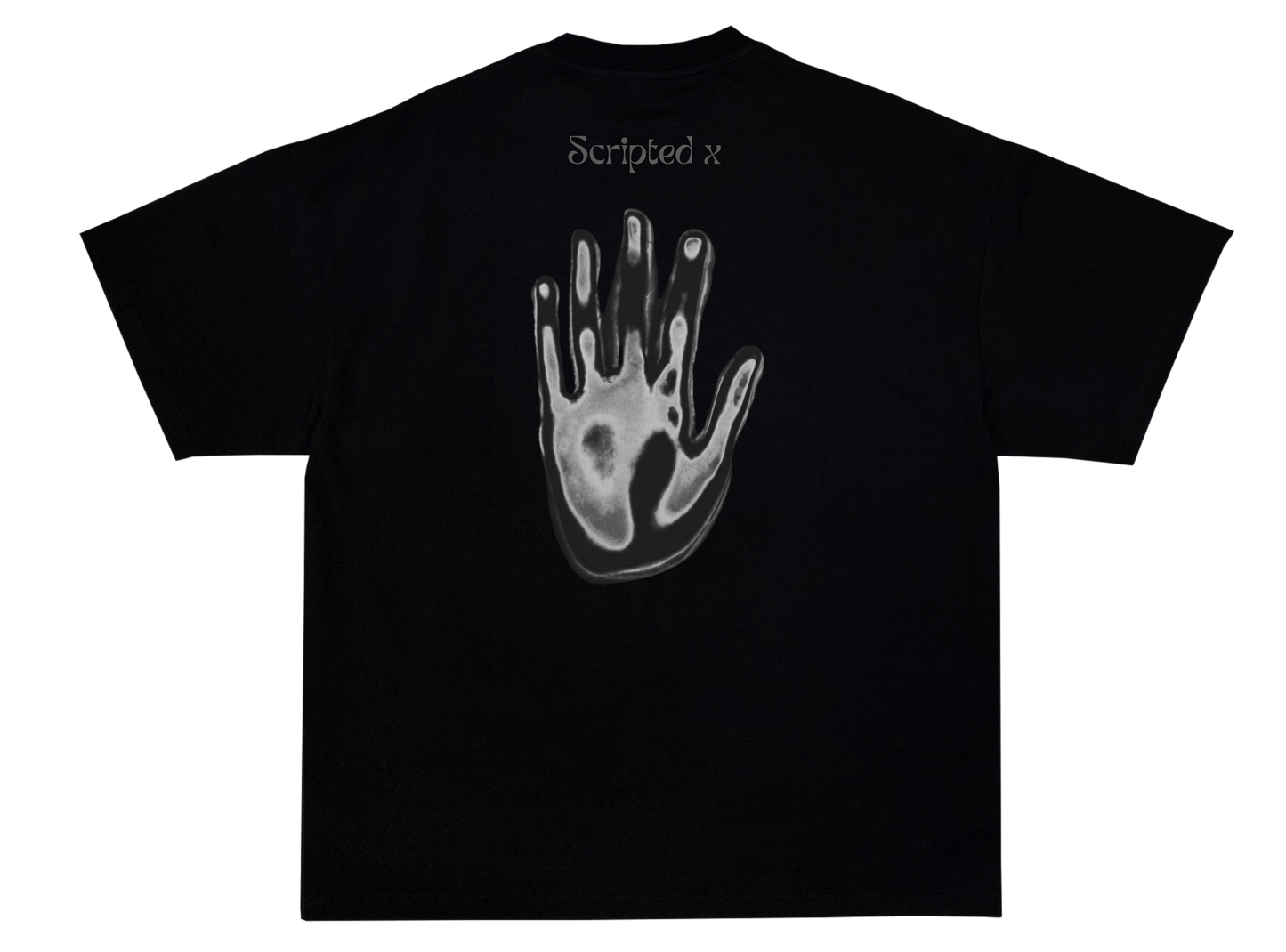 SCRIPTEDX HAND DESIGN – OVERSIZED TERRY T-SHIRT