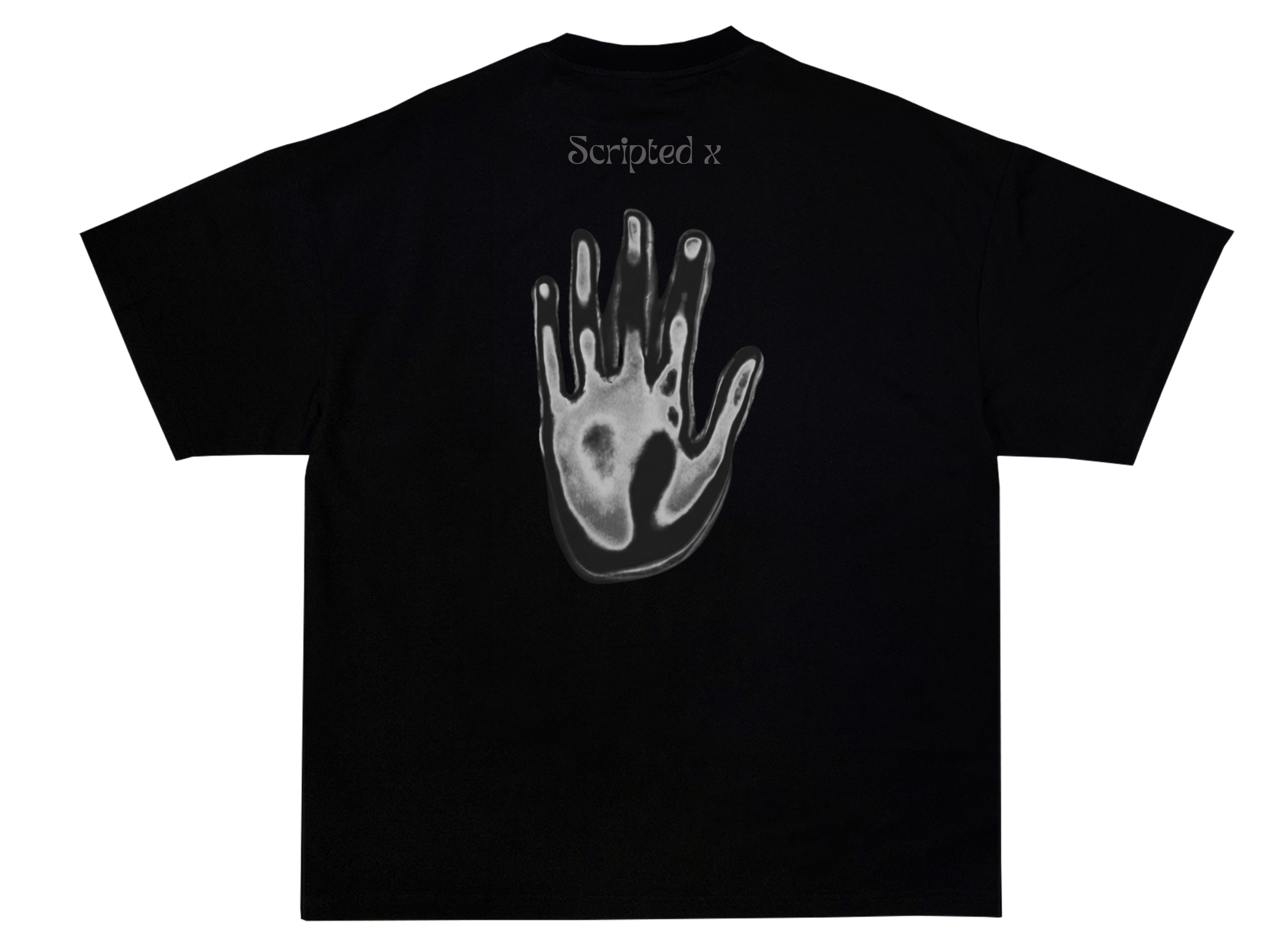 SCRIPTEDX HAND DESIGN – OVERSIZED TERRY T-SHIRT