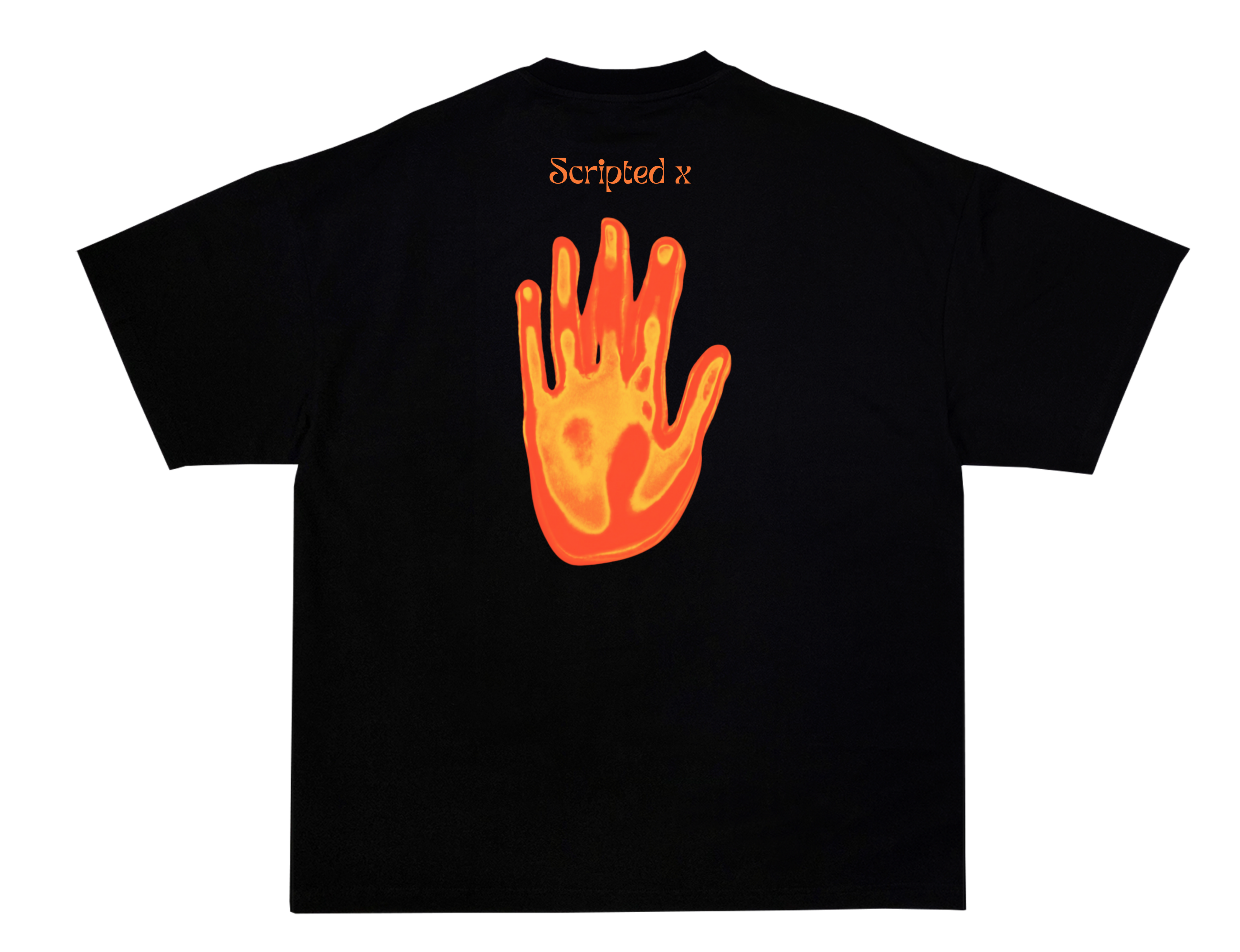 SCRIPTEDX HAND DESIGN – OVERSIZED TERRY T-SHIRT