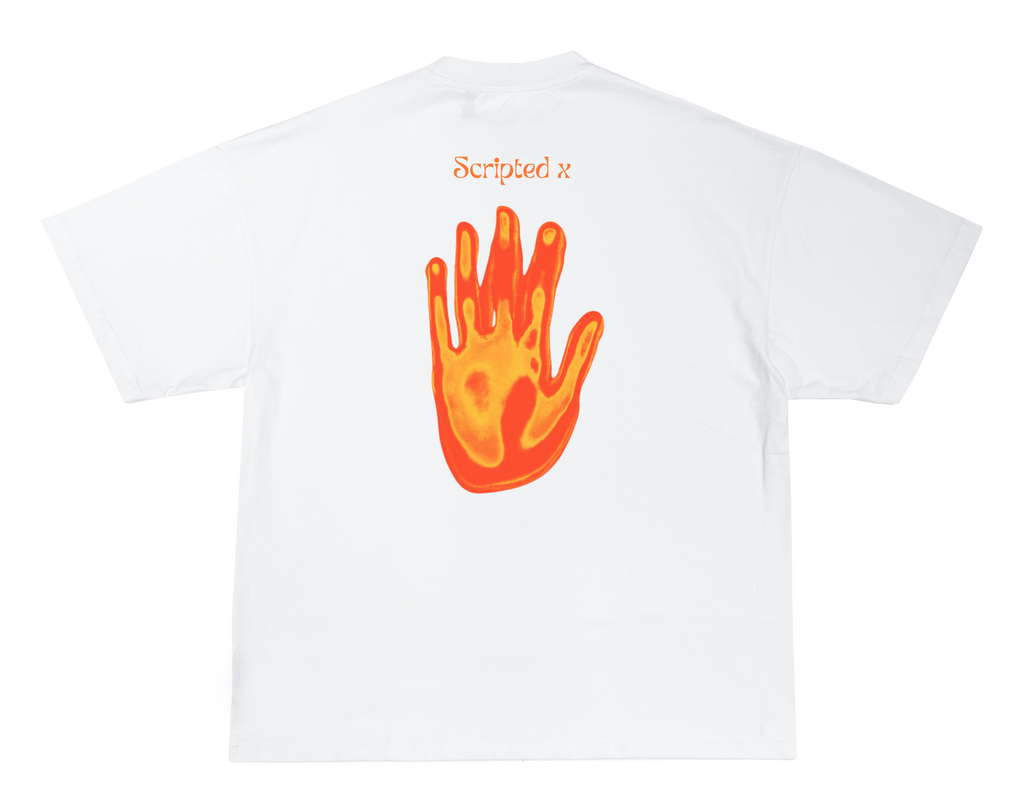 SCRIPTEDX HAND DESIGN – OVERSIZED TERRY T-SHIRT
