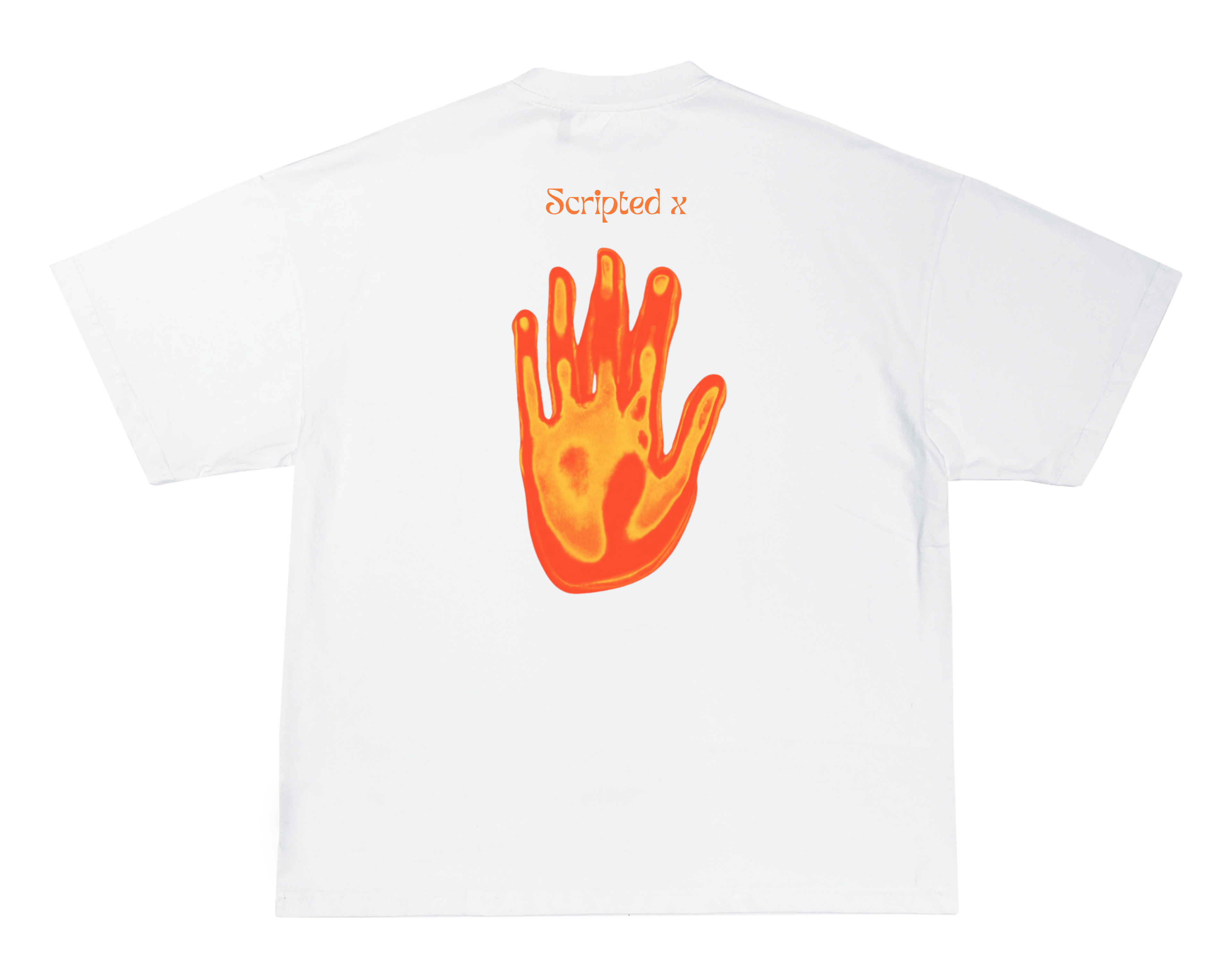 SCRIPTEDX HAND DESIGN – OVERSIZED TERRY T-SHIRT