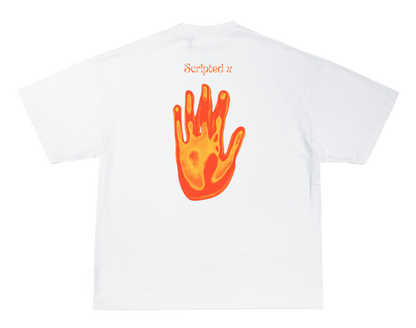 SCRIPTEDX HAND DESIGN – OVERSIZED TERRY T-SHIRT