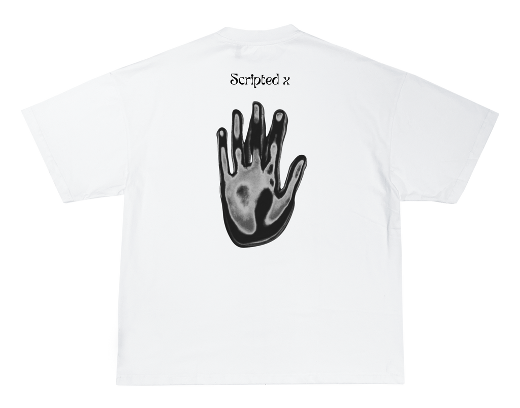 SCRIPTEDX HAND DESIGN – OVERSIZED TERRY T-SHIRT