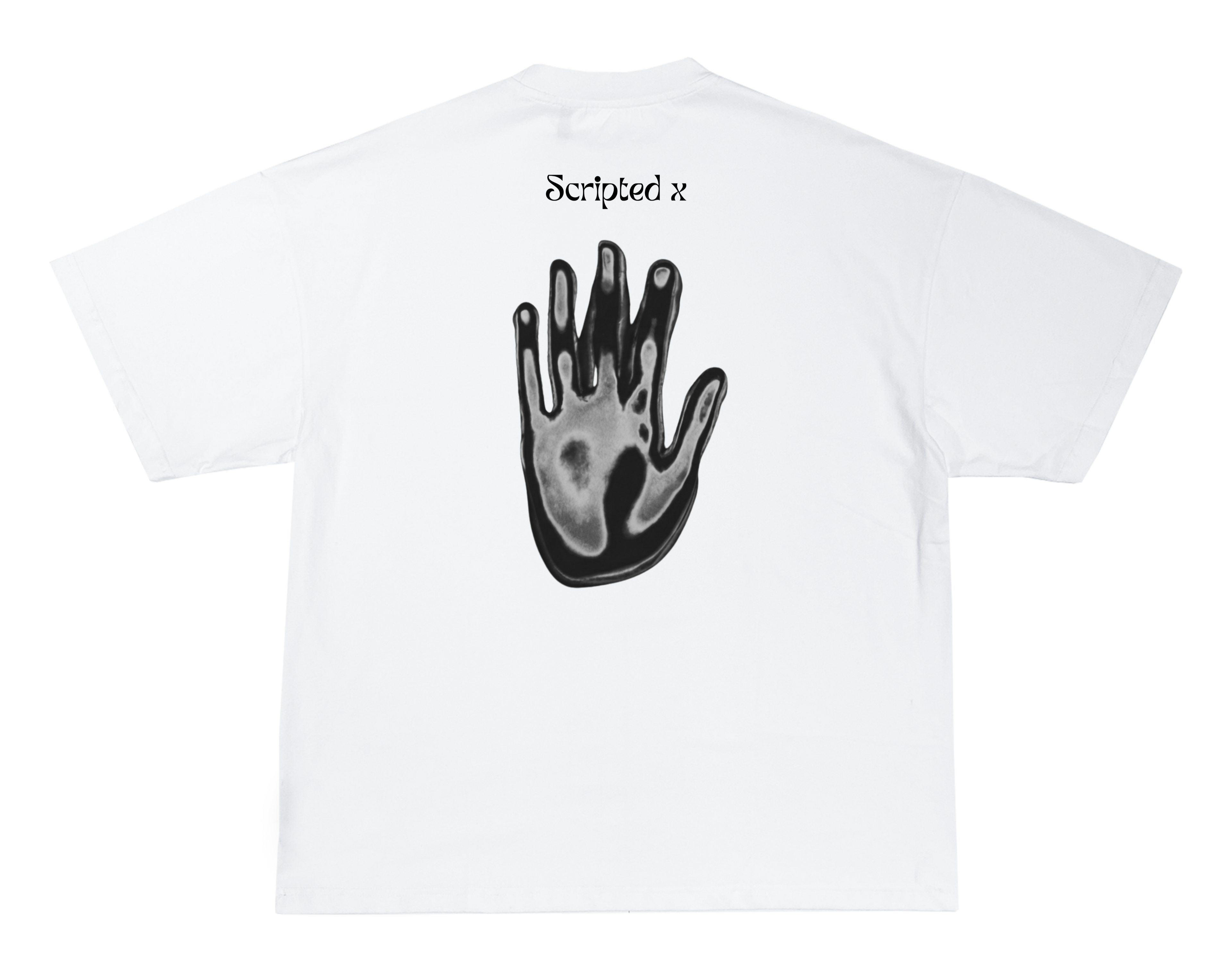 SCRIPTEDX HAND DESIGN – OVERSIZED TERRY T-SHIRT