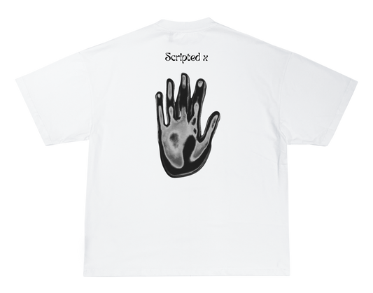 SCRIPTEDX HAND DESIGN – OVERSIZED TERRY T-SHIRT