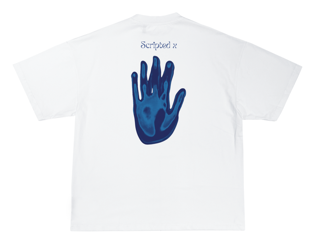 SCRIPTEDX HAND DESIGN – OVERSIZED TERRY T-SHIRT