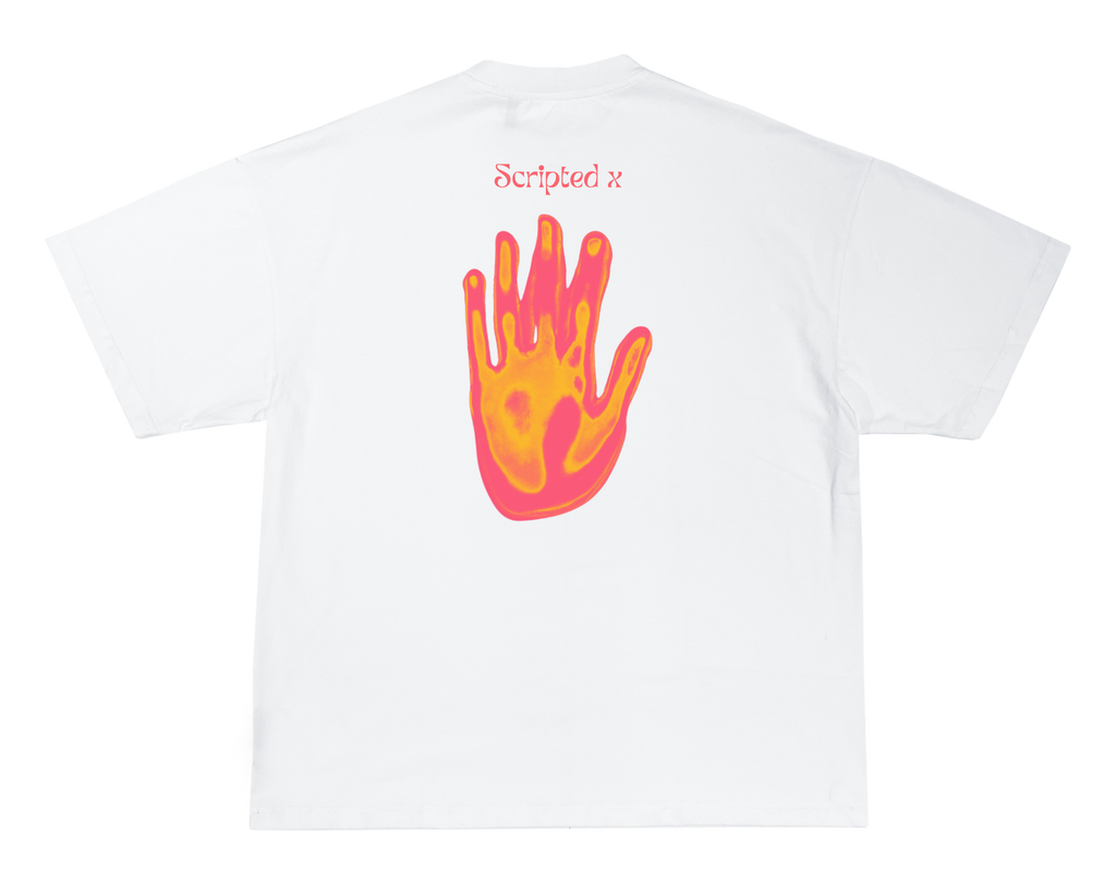 SCRIPTEDX HAND DESIGN – OVERSIZED TERRY T-SHIRT