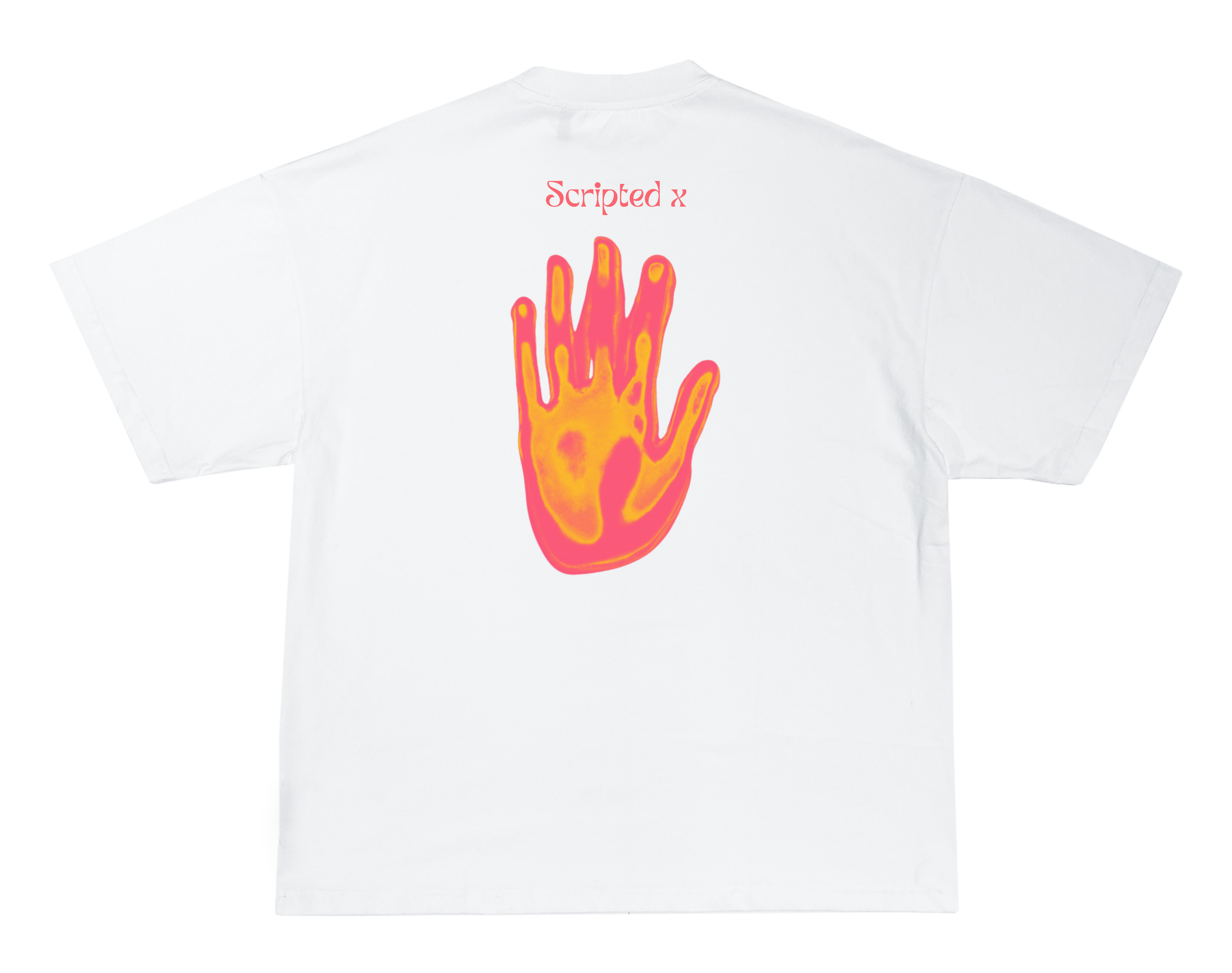 SCRIPTEDX HAND DESIGN – OVERSIZED TERRY T-SHIRT