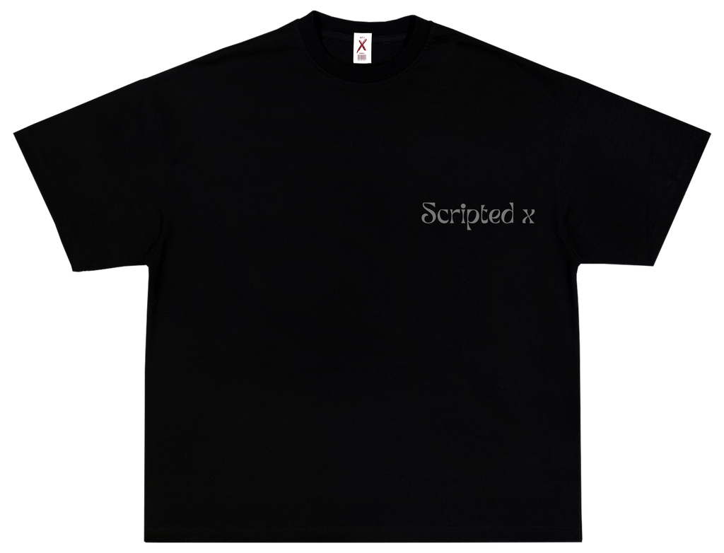 SCRIPTEDX HAND DESIGN – OVERSIZED TERRY T-SHIRT