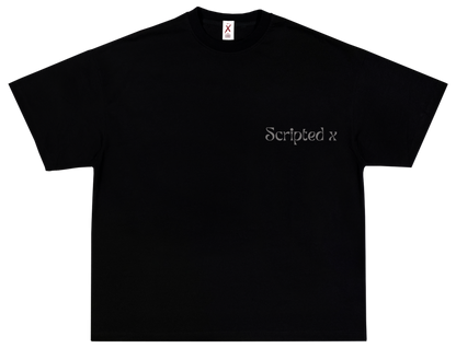 SCRIPTEDX HAND DESIGN – OVERSIZED TERRY T-SHIRT