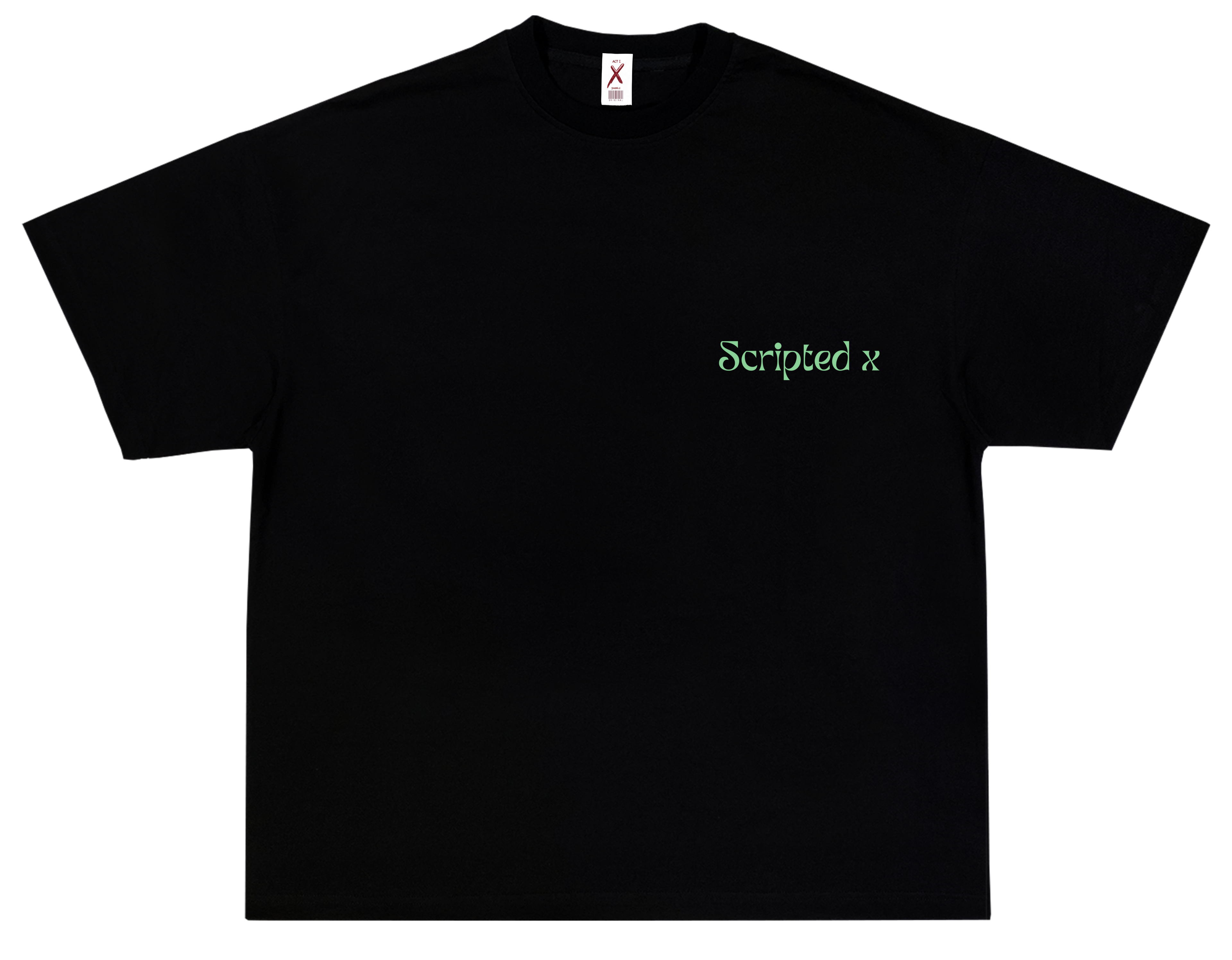 SCRIPTEDX HAND DESIGN – OVERSIZED TERRY T-SHIRT