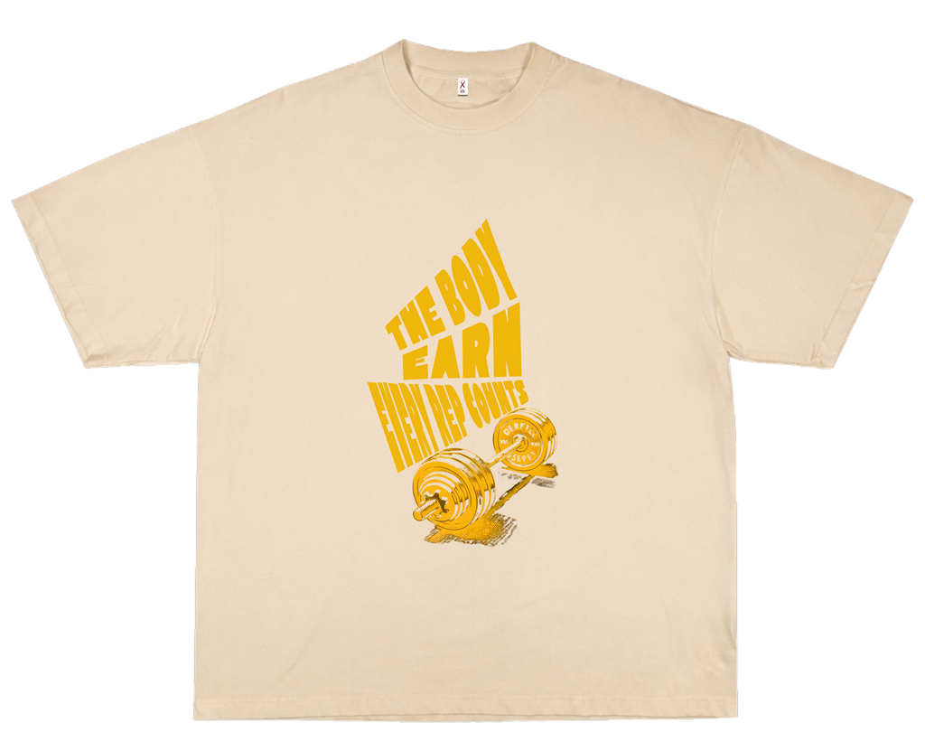 THE BODY EARNS EVERY REP – OVERSIZED STANDARD T-SHIRT