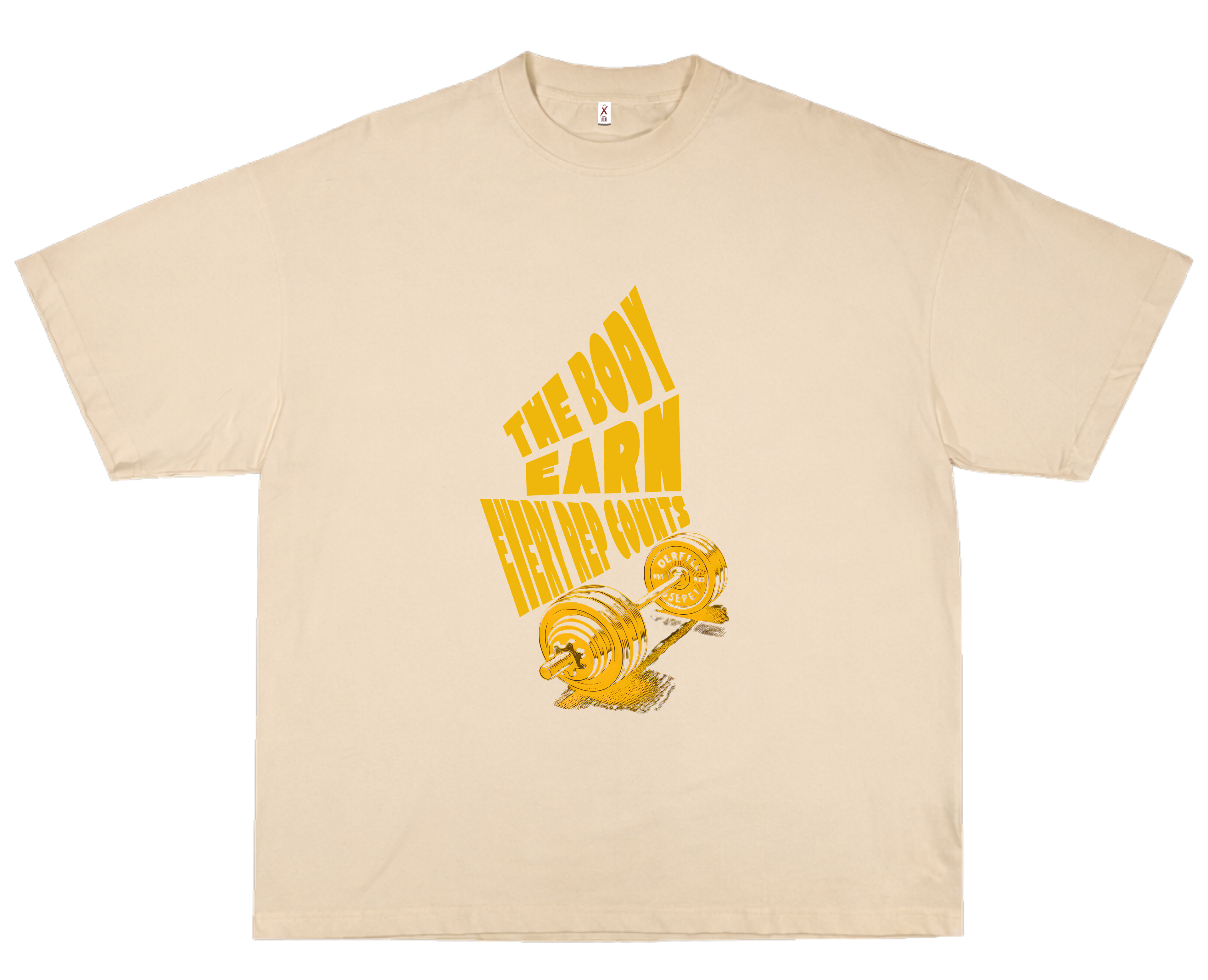 THE BODY EARNS EVERY REP – OVERSIZED STANDARD T-SHIRT