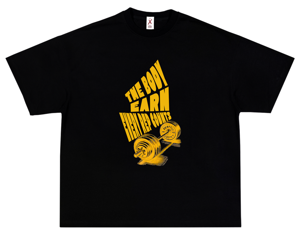 THE BODY EARNS EVERY REP – OVERSIZED STANDARD T-SHIRT