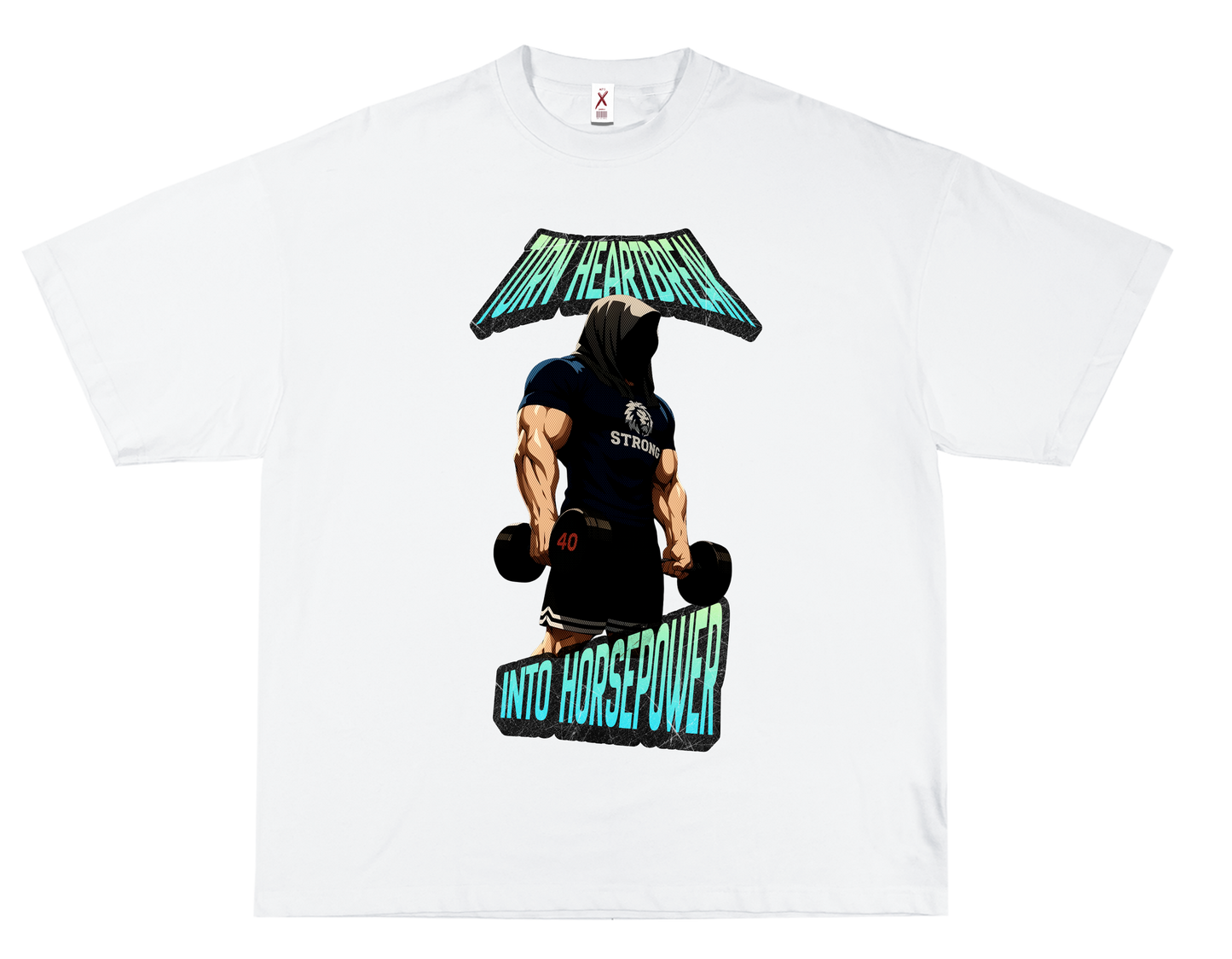 HEARTBREAK INTO HORSEPOWER – OVERSIZED TERRY T-SHIRT (GYM)